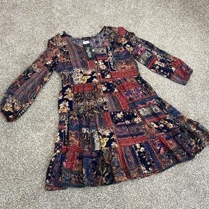 Caroline Morgan Australian boho tiered button up print dress with pockets